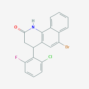 molecular formula C19H12BrClFNO B11670545 6-bromo-4-(2-chloro-6-fluorophenyl)-3,4-dihydrobenzo[h]quinolin-2(1H)-one 