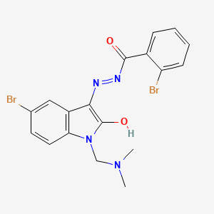 2-bromo-N'-{(3Z)-5-bromo-1-[(dimethylamino)methyl]-2-oxo-1,2-dihydro-3H-indol-3-ylidene}benzohydrazide