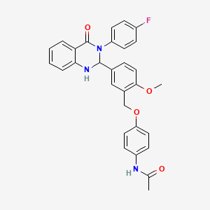 N-[4-({5-[3-(4-fluorophenyl)-4-oxo-1,2,3,4-tetrahydroquinazolin-2-yl]-2-methoxybenzyl}oxy)phenyl]acetamide