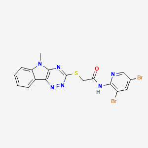 N-(3,5-Dibromopyridin-2-YL)-2-({5-methyl-5H-[1,2,4]triazino[5,6-B]indol-3-YL}sulfanyl)acetamide