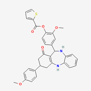 2-methoxy-4-[3-(4-methoxyphenyl)-1-oxo-2,3,4,5,10,11-hexahydro-1H-dibenzo[b,e][1,4]diazepin-11-yl]phenyl thiophene-2-carboxylate