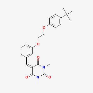 5-({3-[2-(4-Tert-butylphenoxy)ethoxy]phenyl}methylidene)-1,3-dimethyl-1,3-diazinane-2,4,6-trione