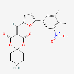 3-{[5-(3,4-Dimethyl-5-nitrophenyl)furan-2-yl]methylidene}-1,5-dioxaspiro[5.5]undecane-2,4-dione