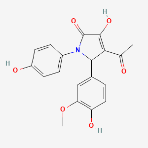 molecular formula C19H17NO6 B11670708 4-acetyl-3-hydroxy-5-(4-hydroxy-3-methoxyphenyl)-1-(4-hydroxyphenyl)-1,5-dihydro-2H-pyrrol-2-one 