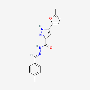 3-(5-methylfuran-2-yl)-N'-[(E)-(4-methylphenyl)methylidene]-1H-pyrazole-5-carbohydrazide