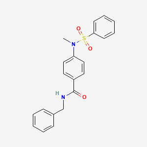 molecular formula C21H20N2O3S B11670726 N-benzyl-4-[methyl(phenylsulfonyl)amino]benzamide 