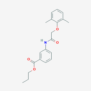 molecular formula C20H23NO4 B11670744 Propyl 3-[2-(2,6-dimethylphenoxy)acetamido]benzoate 