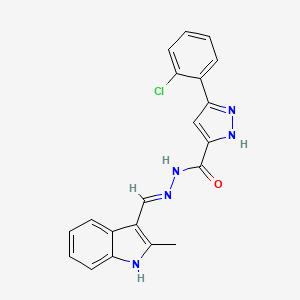 3-(2-chlorophenyl)-N'-[(E)-(2-methyl-1H-indol-3-yl)methylidene]-1H-pyrazole-5-carbohydrazide