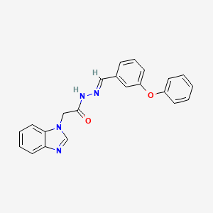 molecular formula C22H18N4O2 B11670759 2-(1H-benzimidazol-1-yl)-N'-[(E)-(3-phenoxyphenyl)methylidene]acetohydrazide 