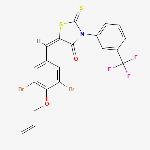 molecular formula C20H12Br2F3NO2S2 B11670786 (5E)-5-[3,5-dibromo-4-(prop-2-en-1-yloxy)benzylidene]-2-thioxo-3-[3-(trifluoromethyl)phenyl]-1,3-thiazolidin-4-one 