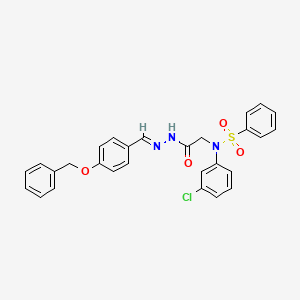 molecular formula C28H24ClN3O4S B11670802 N-({N'-[(E)-[4-(Benzyloxy)phenyl]methylidene]hydrazinecarbonyl}methyl)-N-(3-chlorophenyl)benzenesulfonamide 