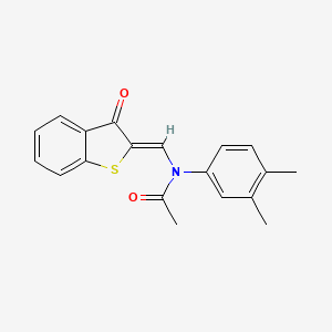 molecular formula C19H17NO2S B11670808 N-(3,4-dimethylphenyl)-N-[(Z)-(3-oxo-1-benzothiophen-2(3H)-ylidene)methyl]acetamide 