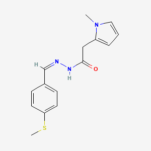 molecular formula C15H17N3OS B11670815 2-(1-Methyl-1H-pyrrol-2-YL)-N'-[(Z)-[4-(methylsulfanyl)phenyl]methylidene]acetohydrazide 