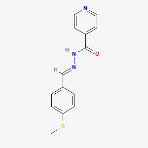 molecular formula C14H13N3OS B11670822 N'-[4-(methylsulfanyl)benzylidene]isonicotinohydrazide 