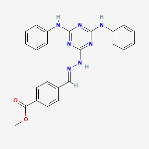 methyl 4-[(E)-{2-[4,6-bis(phenylamino)-1,3,5-triazin-2-yl]hydrazinylidene}methyl]benzoate