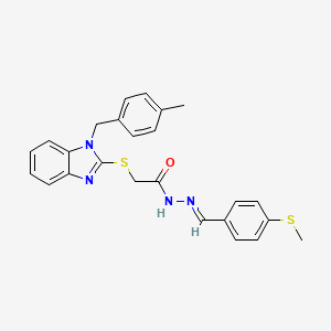 2-{[1-(4-Methylbenzyl)-1H-benzimidazol-2-YL]sulfanyl}-N'-{(E)-[4-(methylsulfanyl)phenyl]methylidene}acetohydrazide