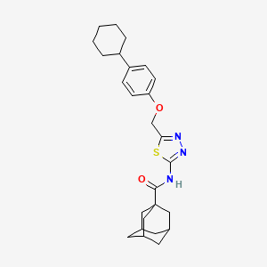 N-{5-[(4-cyclohexylphenoxy)methyl]-1,3,4-thiadiazol-2-yl}adamantane-1-carboxamide