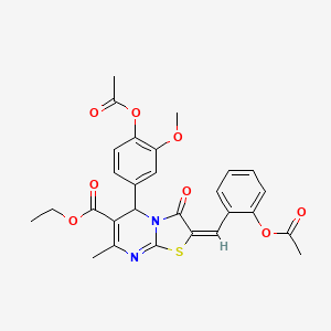 ethyl (2E)-2-[2-(acetyloxy)benzylidene]-5-[4-(acetyloxy)-3-methoxyphenyl]-7-methyl-3-oxo-2,3-dihydro-5H-[1,3]thiazolo[3,2-a]pyrimidine-6-carboxylate