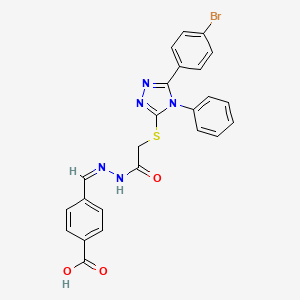 4-[(Z)-[(2-{[5-(4-Bromophenyl)-4-phenyl-4H-1,2,4-triazol-3-YL]sulfanyl}acetamido)imino]methyl]benzoic acid