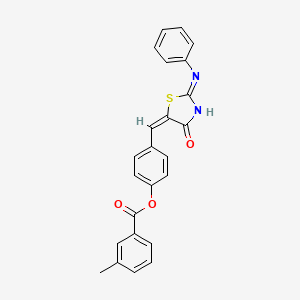 4-{(E)-[(2E)-4-oxo-2-(phenylimino)-1,3-thiazolidin-5-ylidene]methyl}phenyl 3-methylbenzoate