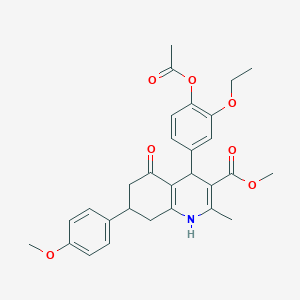 Methyl 4-[4-(acetyloxy)-3-ethoxyphenyl]-7-(4-methoxyphenyl)-2-methyl-5-oxo-1,4,5,6,7,8-hexahydroquinoline-3-carboxylate