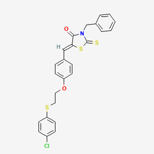 (5Z)-3-benzyl-5-(4-{2-[(4-chlorophenyl)sulfanyl]ethoxy}benzylidene)-2-thioxo-1,3-thiazolidin-4-one