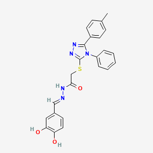 molecular formula C24H21N5O3S B11670988 N'-[(E)-(3,4-dihydroxyphenyl)methylidene]-2-{[5-(4-methylphenyl)-4-phenyl-4H-1,2,4-triazol-3-yl]sulfanyl}acetohydrazide 