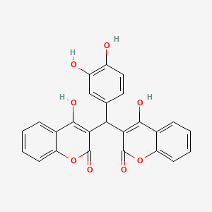 molecular formula C25H16O8 B11671039 3,3'-[(3,4-dihydroxyphenyl)methanediyl]bis(4-hydroxy-2H-chromen-2-one) 