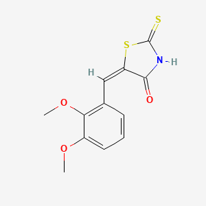 molecular formula C12H11NO3S2 B11671047 (5E)-5-[(2,3-dimethoxyphenyl)methylidene]-2-sulfanylidene-1,3-thiazolidin-4-one 