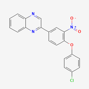 molecular formula C20H12ClN3O3 B11671056 2-[4-(4-Chlorophenoxy)-3-nitrophenyl]quinoxaline 