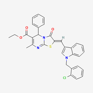 ethyl (2Z)-2-{[1-(2-chlorobenzyl)-1H-indol-3-yl]methylidene}-7-methyl-3-oxo-5-phenyl-2,3-dihydro-5H-[1,3]thiazolo[3,2-a]pyrimidine-6-carboxylate