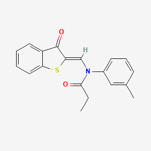 N-(3-methylphenyl)-N-[(Z)-(3-oxo-1-benzothiophen-2(3H)-ylidene)methyl]propanamide