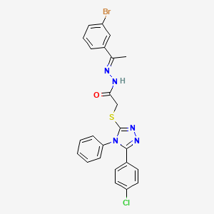 N'-[(1E)-1-(3-bromophenyl)ethylidene]-2-{[5-(4-chlorophenyl)-4-phenyl-4H-1,2,4-triazol-3-yl]sulfanyl}acetohydrazide