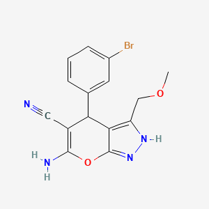 6-Amino-4-(3-bromophenyl)-3-(methoxymethyl)-1,4-dihydropyrano[2,3-c]pyrazole-5-carbonitrile