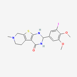 molecular formula C18H20IN3O3S B11671109 5-(3-iodo-4,5-dimethoxyphenyl)-11-methyl-8-thia-4,6,11-triazatricyclo[7.4.0.02,7]trideca-1(9),2(7)-dien-3-one 