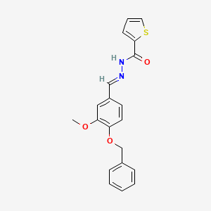 molecular formula C20H18N2O3S B11671115 N'-[(E)-[4-(Benzyloxy)-3-methoxyphenyl]methylidene]thiophene-2-carbohydrazide 