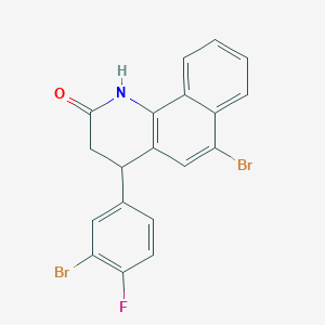 molecular formula C19H12Br2FNO B11671122 6-bromo-4-(3-bromo-4-fluorophenyl)-3,4-dihydrobenzo[h]quinolin-2(1H)-one 