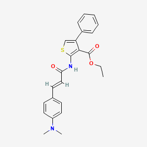 molecular formula C24H24N2O3S B11671144 ethyl 2-({(2E)-3-[4-(dimethylamino)phenyl]prop-2-enoyl}amino)-4-phenylthiophene-3-carboxylate 