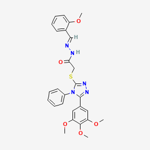 N'-[(E)-(2-methoxyphenyl)methylidene]-2-{[4-phenyl-5-(3,4,5-trimethoxyphenyl)-4H-1,2,4-triazol-3-yl]sulfanyl}acetohydrazide