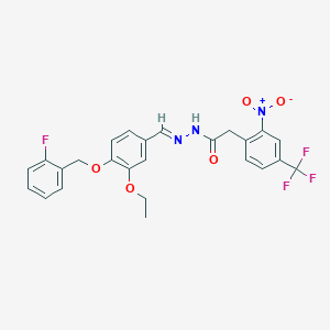 N'-[(E)-{3-ethoxy-4-[(2-fluorobenzyl)oxy]phenyl}methylidene]-2-[2-nitro-4-(trifluoromethyl)phenyl]acetohydrazide