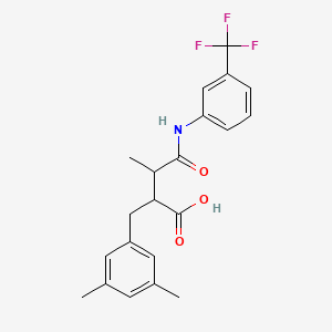 2-(3,5-Dimethylbenzyl)-3-methyl-4-oxo-4-{[3-(trifluoromethyl)phenyl]amino}butanoic acid