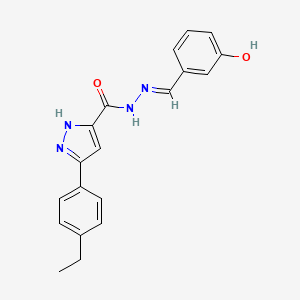 3-(4-ethylphenyl)-N'-[(E)-(3-hydroxyphenyl)methylidene]-1H-pyrazole-5-carbohydrazide