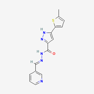 3-(5-methyl-2-thienyl)-N'-[(E)-3-pyridinylmethylidene]-1H-pyrazole-5-carbohydrazide