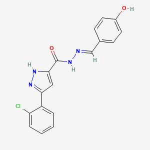 molecular formula C17H13ClN4O2 B11671193 3-(2-chlorophenyl)-N'-[(E)-(4-hydroxyphenyl)methylidene]-1H-pyrazole-5-carbohydrazide 