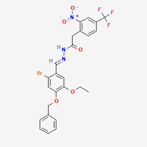 N'-[(E)-[4-(Benzyloxy)-2-bromo-5-ethoxyphenyl]methylidene]-2-[2-nitro-4-(trifluoromethyl)phenyl]acetohydrazide