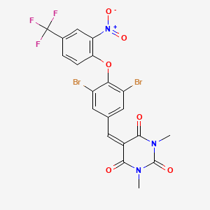 5-({3,5-Dibromo-4-[2-nitro-4-(trifluoromethyl)phenoxy]phenyl}methylidene)-1,3-dimethyl-1,3-diazinane-2,4,6-trione