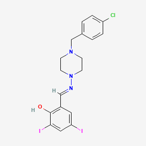 2-(((4-(4-Chlorobenzyl)-1-piperazinyl)imino)methyl)-4,6-diiodophenol