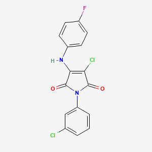 3-Chloro-1-(3-chlorophenyl)-4-(4-fluoroanilino)-1H-pyrrole-2,5-dione