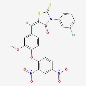 molecular formula C23H14ClN3O7S2 B11671260 (5E)-3-(3-chlorophenyl)-5-[4-(2,4-dinitrophenoxy)-3-methoxybenzylidene]-2-thioxo-1,3-thiazolidin-4-one 