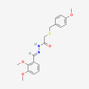 molecular formula C19H22N2O4S B11671268 N'-[(E)-(2,3-dimethoxyphenyl)methylidene]-2-[(4-methoxybenzyl)sulfanyl]acetohydrazide 